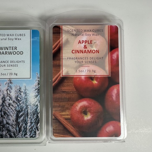 Set of 3 Natural Soy Wax Scented Cubes Black Pomegranate Cedar Apple Cinnamon - Picture 4 of 5